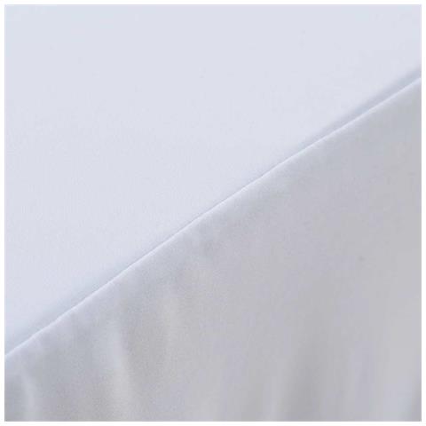 Copertura Elastica Per Tavolo Con Gonna 2 Pz 183x76x74cm Bianco - Foto 5