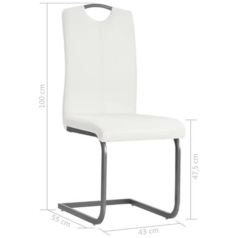 Sedie Da Pranzo 4 Pz In Similpelle 43x55x100 Cm Bianco - Foto 2