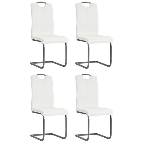 Sedie Da Pranzo 4 Pz In Similpelle 43x55x100 Cm Bianco - Foto 1