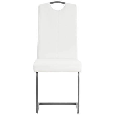 Sedie Da Pranzo 4 Pz In Similpelle 43x55x100 Cm Bianco - Foto 8