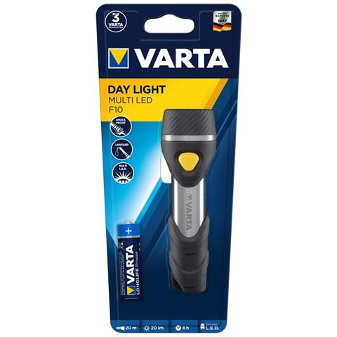 Torcia Day Light Multi LED F10 con 5 LED 1 Pila AA Stilo incluso - ideale per uso domestico, campeggio, pesca, garage, emergenze, interruzioni di corrente, all'aperto - Foto 2