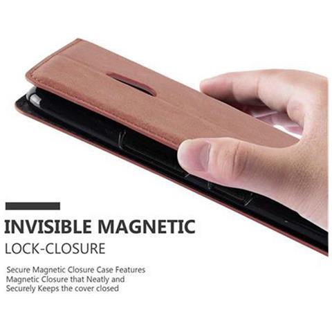 Custodia Compatibile Con Nokia Lumia 1320 In Marrone Cappuccino - Coperchio Protettiva Con Chiusura Magnetica, Funzione Stand E Tasca Per Le Carte - Foto 9
