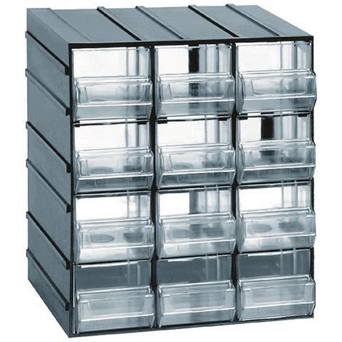Organizer Age Organizzatore, Porta Oggetti, Con Cassetti, Antracite, Trasparente In Polistirolo, 19,2 X 14,8 X 23 Cm - Foto 1