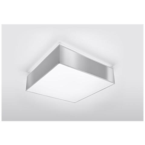 Novità! Plafoniera Grigia Per Cucina E Camera - Pvc - Ollux Horus 35 Sl. 0137 Lampada Da Soffitto Quadrata, Stile Moderno, A 2 Luci Led E-27 *** Lampade - I Prezzi Più Bassi Su Amazon! - Foto 2