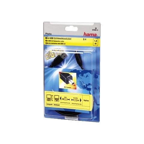 USB 2.0 Cable USB-A Plug - mini USB-B Plug (B4), 1.8 m 1.8m USB A Mini-USB B Nero cavo USB - Foto 2