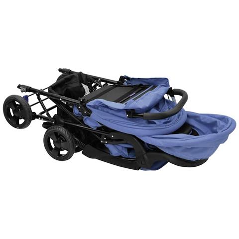 Passeggino Gemellare A Tandem Blu Marino In Acciaio - Foto 9