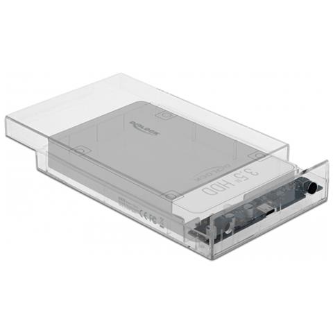 Custodia esterna per HDD SATA da 3.5? con USB Type-C femmina trasparente - senza utensili - Foto 2