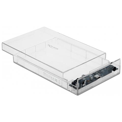 Custodia esterna per HDD SATA da 3.5? con USB Type-C femmina trasparente - senza utensili - Foto 6