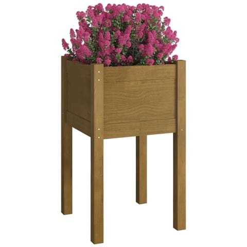 Fioriere Da Giardino 2 Pz Miele 40x40x70 Cm In Legno Di Pino - Foto 8