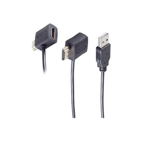 Bs10-01002 Cavo E Adattatore Video 0,5 M Hdmi Tipo A (standard) Hdmi + Usb Nero - Foto 1