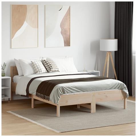 Giroletto Con Testiera 120x190 Cm In Legno Massello Di Pino - Foto 3