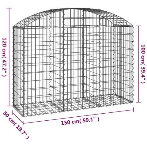 Cesto Gabbione Ad Arco 150x50x100/120 Cm Ferro Zincato - Foto 4