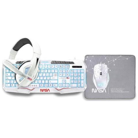 ANDROMEDA4IN1-W tastiera Mouse incluso Gaming USB QWERTY Spagnolo Bianco - Foto 1