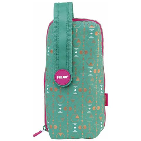 Astuccio Per La Scuola Con Accessori Milan Copper Iii 22,5 X 11,5 X 11 Cm Verde - Foto 1