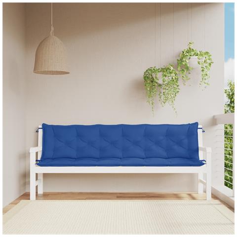 Cuscini Per Panca 2 Pz Blu 200x50x7 Cm In Tessuto Oxford - Foto 1