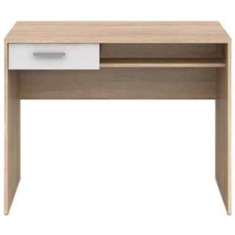 Scrivania Con Cassetto Nepo Rovere Bianco 100 Cm. - Foto 1