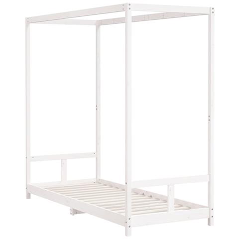 Giroletto Per Bambini Bianco 80x200cm In Legno Massello Di Pino - Foto 3