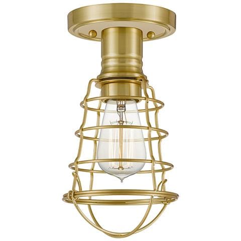 Plafoniera Industrial Nordica Mixon Acciaio Ottone Spazzolato 1 Luce E27 - Foto 1