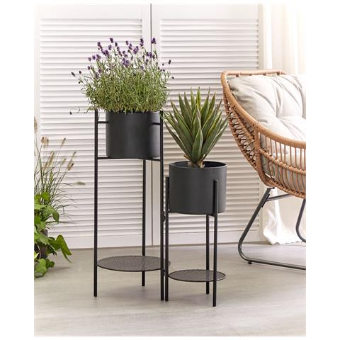 Supporto Per Vasi Ulmus Metallo 58 Cm Nero - Foto 1