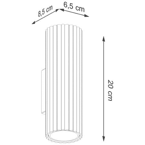 Lampada Da Parete Karbon 20 Rosso Ocra Sl. 1655 - Minimalista Lampada Da Parete Ocra Rossa 20x6.5x8.5 Cm - Foto 2