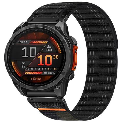 Cinturino Per Orologio In Nylon Per Garmin Fenix 8/567x/pro/epix 935/965 Black+grey 22 Mm - Foto 4