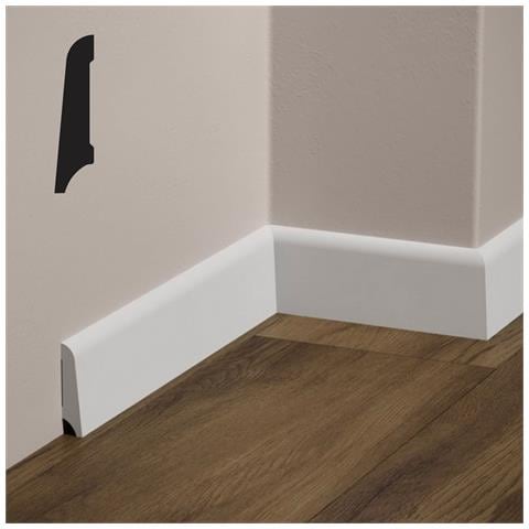 Battiscopa Inclinato In Polimeri Feelingwood-hd 60x15mm - Bianco (prezzo Al Metro) - Foto 1