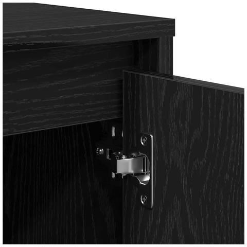 Credenza Rovere Nero 70x41x75 cm in Legno Multistrato - Foto 2