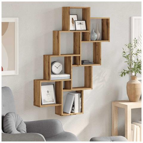 Mensola A Muro Cubo Artigianale 90x15x119,5cm Legno Multistrato - Foto 3