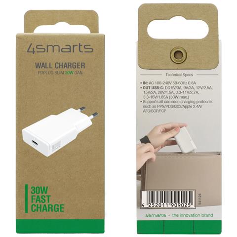 541124 Caricabatterie per dispositivi mobili Smartphone Bianco AC Ricarica rapida Interno - Foto 5