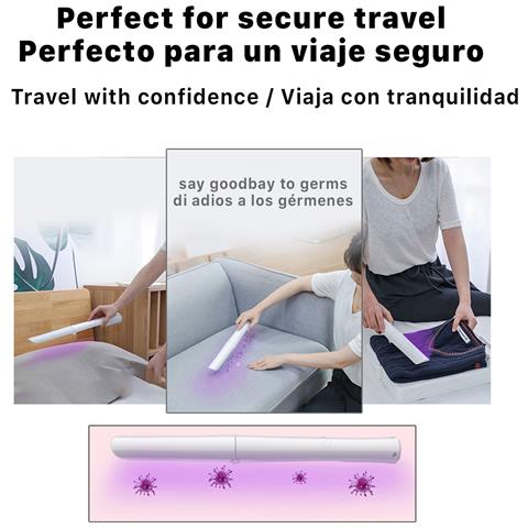 Lampada Uvc Portatile Pieghevole 4x4x25 Cm. Colore Bianco - Foto 2