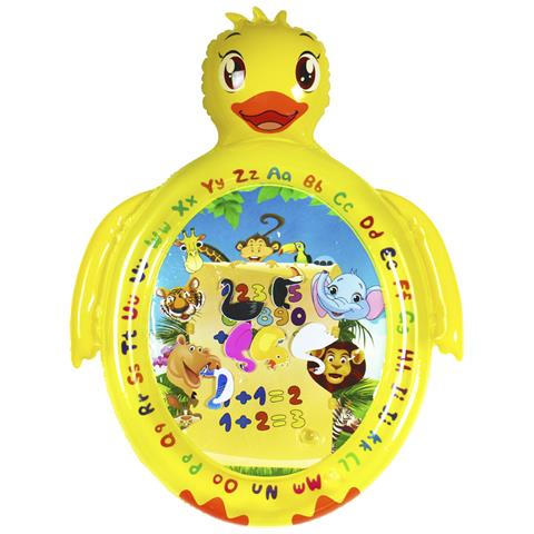 Tappetino Gonfiabile A Forma Di Anatra E Disegno Di Animali. 91x71 Cm. 82x62x20 Centimetri. Colore Giallo - Foto 1