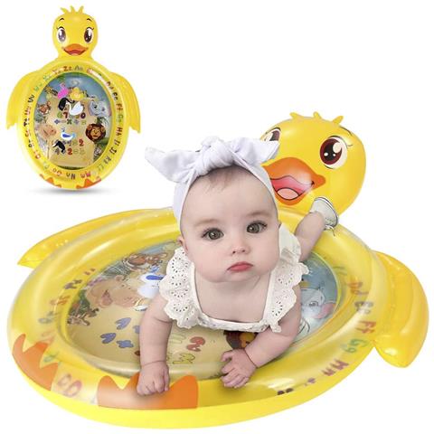 Tappetino Gonfiabile A Forma Di Anatra E Disegno Di Animali. 91x71 Cm. 82x62x20 Centimetri. Colore Giallo - Foto 2