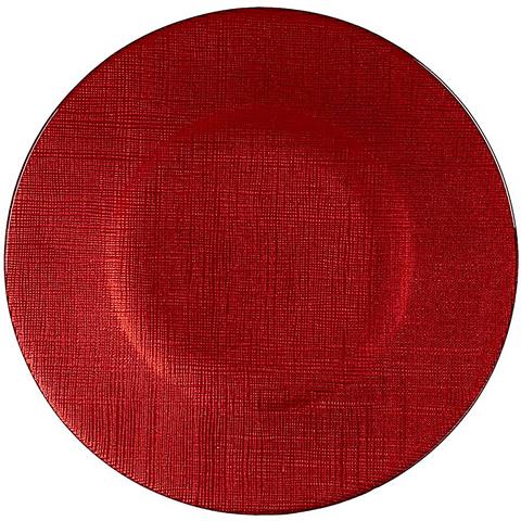 Set 6 Piatti 21 Cm. 21x2x21cm. Colore Rosso - Foto 2