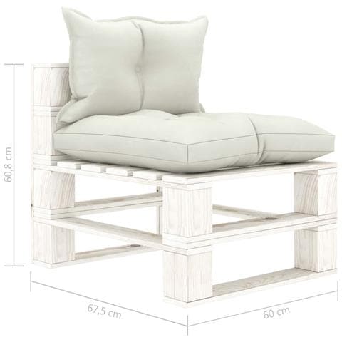 Lusso Casadino -  Poltrona Centrale Da Giardino Pallet Con Cuscini Beige In Legno - Foto 6