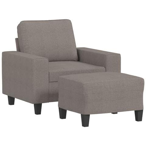 Lusso Casadino -  Poltrona Con Poggiapiedi Tortora 60 Cm In Tessuto - Foto 1