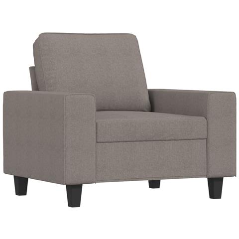 Lusso Casadino -  Poltrona Con Poggiapiedi Tortora 60 Cm In Tessuto - Foto 2