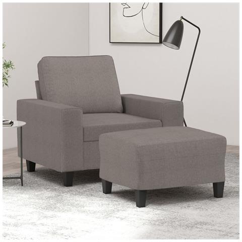 Lusso Casadino -  Poltrona Con Poggiapiedi Tortora 60 Cm In Tessuto - Foto 8