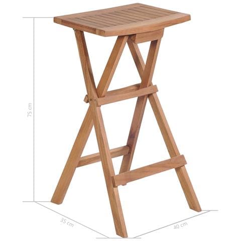 Lusso Casadino -  Sgabelli Da Bar Pieghevoli 4 Pz In Legno Massello Di Teak - Foto 8