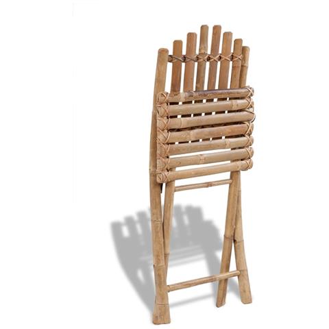 Sedie Da Esterno Pieghevoli 4 Pz In Bambù - Foto 1