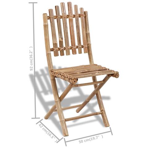 Sedie Da Esterno Pieghevoli 4 Pz In Bambù - Foto 6