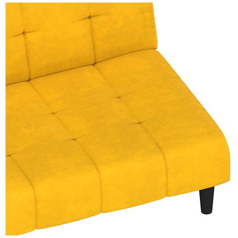 Divano Letto a 2 Posti Giallo in Velluto - Foto 9