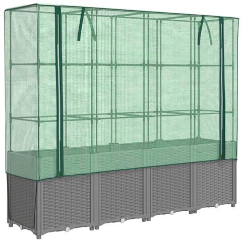 Letto Rialzato con Copertura Serra Effetto Rattan 160x40x153 cm - Foto 1