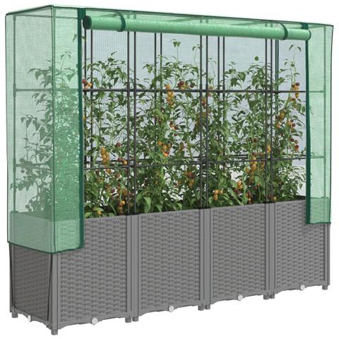 Letto Rialzato con Copertura Serra Effetto Rattan 160x40x153 cm - Foto 2