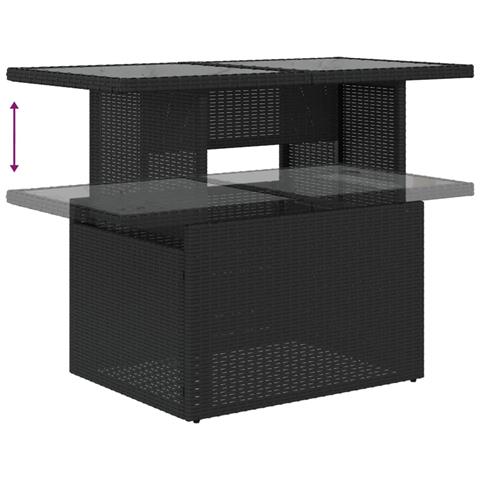 Set Divani da Giardino con Cuscini 8 pz Nero in Polyrattan - Foto 9