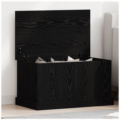 Box di Stoccaggio  Nero Rovere 70x40x38 cm Legno Ingegnerizzato - Foto 2