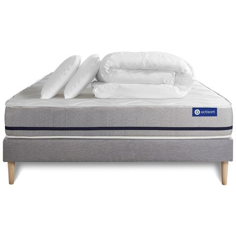 Pacchetto Letto Completo - Materasso 140x190cm + Box Spring Con Doghe (kit) + 2 Cuscini + Piumino - Actilatex Soft - Foto 7
