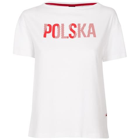 Maglietta Da Tifosa Polonia Da Donna A Maniche Corte Bianco Rossa Xs - Foto 1