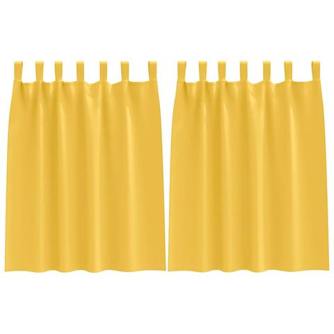 Tende con tende 2 pcs giallo senape 140x140cm Poliestere - Foto 1