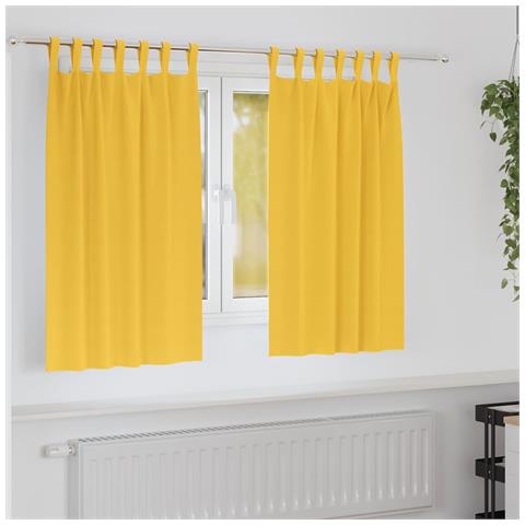 Tende con tende 2 pcs giallo senape 140x140cm Poliestere - Foto 2