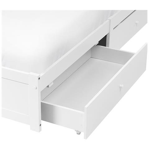 Letto Con Cassetti Contenitore Senza Testata Brux 180 X 200 Cm Bianco - Foto 6